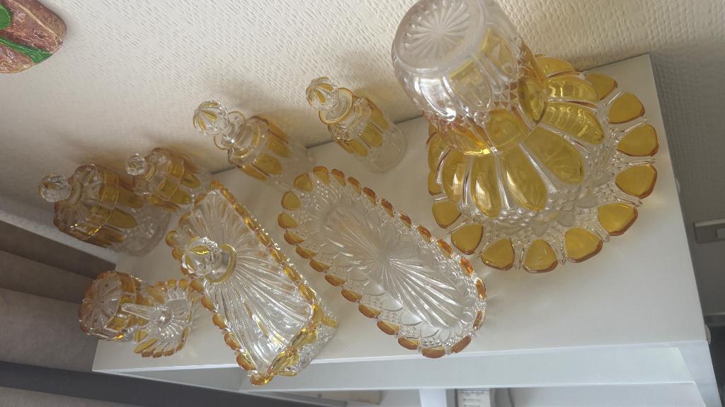 Vaisselle de coiffeuse en cristal antique, Antiquités & Art, Enlèvement