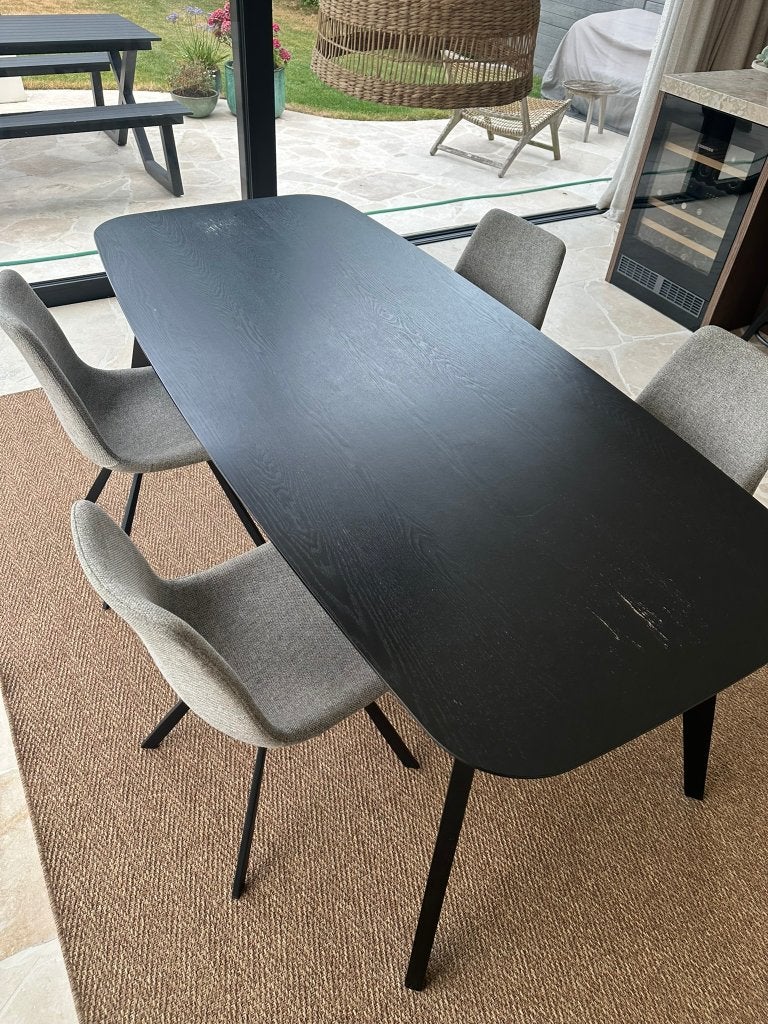 Juntoo eettafel en stoelen, Huis en Inrichting, Tafels | Eettafels, Ophalen, 200 cm of meer, 50 tot 100 cm, Vijf personen of meer