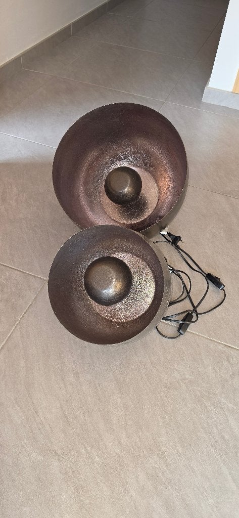 Duo de lampes metal industriel, Industriel, Comme neuf, Enlèvement, 36 cm
