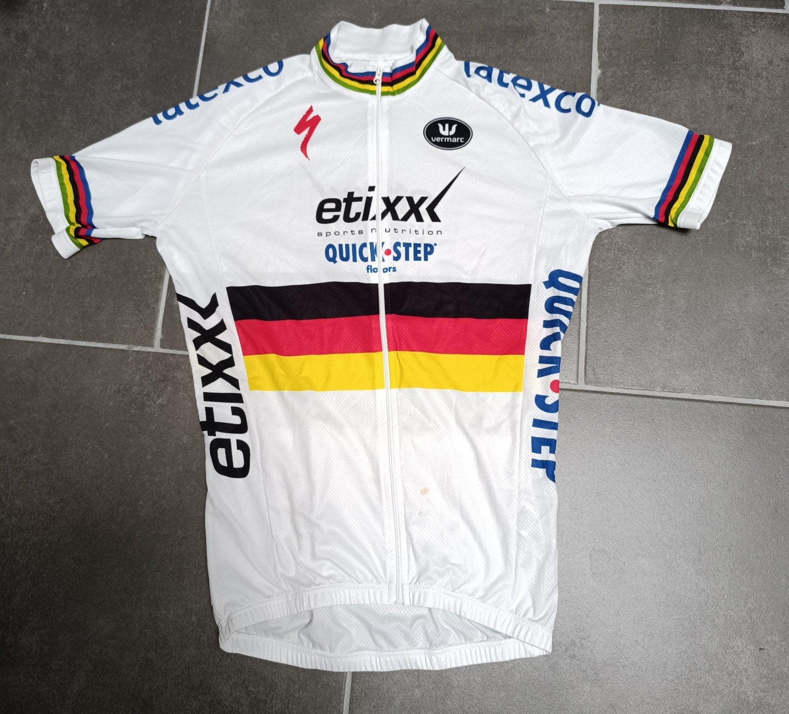 Maillot de cyclisme Etixx - Quick Step 2016 - Tony Martin, Vélos & Vélomoteurs, Accessoires vélo | Vêtements de cyclisme, Enlèvement ou Envoi