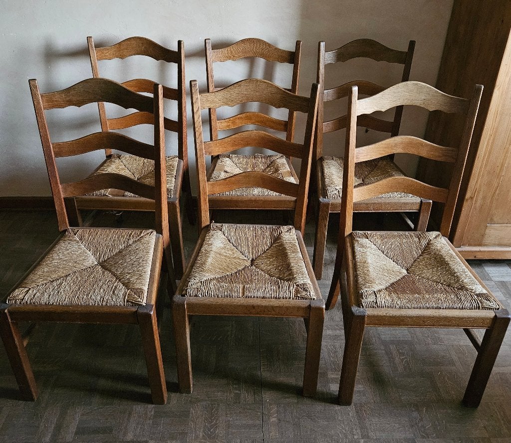 Eiken stoelen met gevlochten zitting, Ophalen
