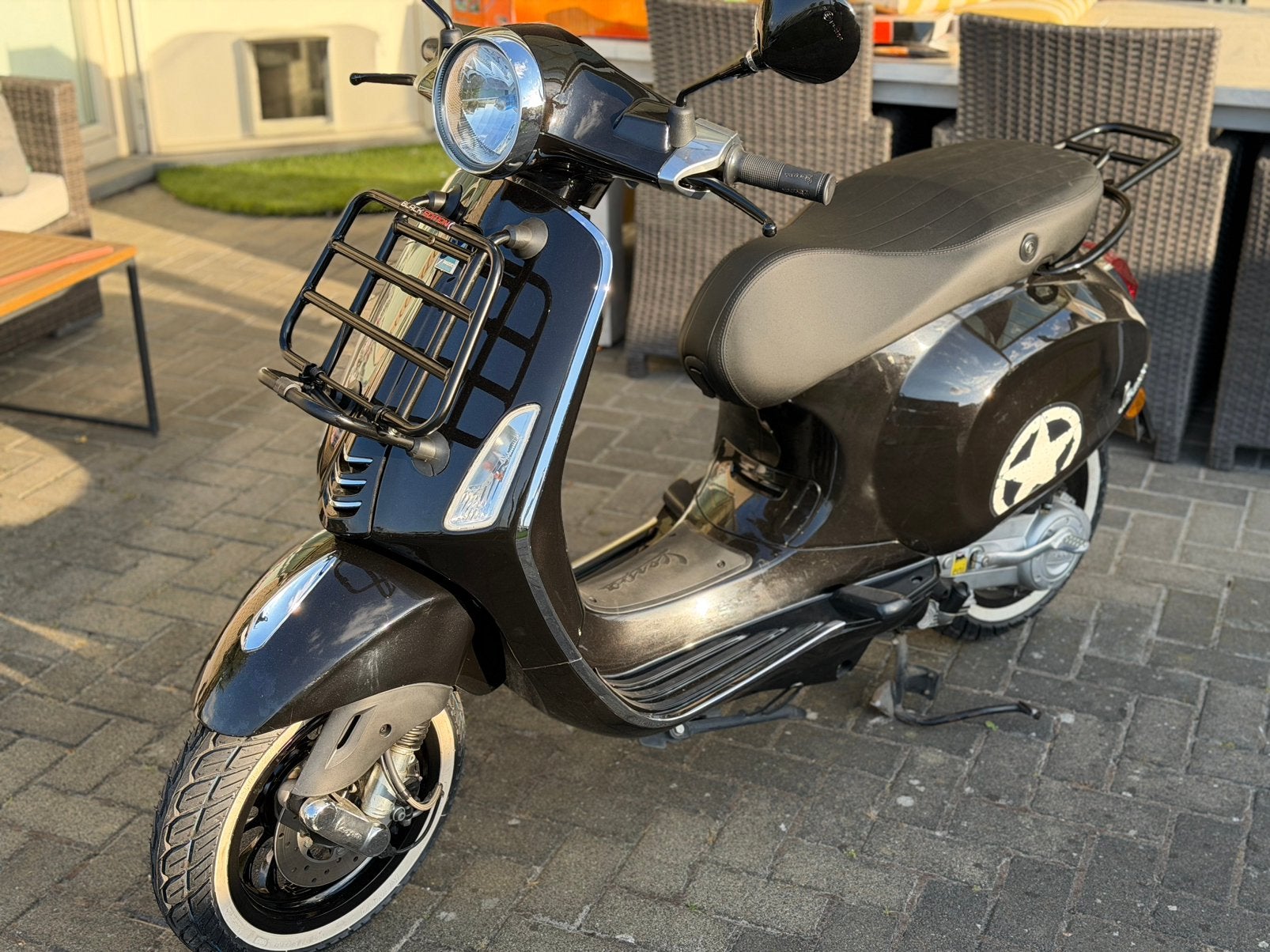 Zeer mooie Vespa Primavera A klasse 4 tak zwart, Vespa S, Enlèvement, Utilisé, Classe A (25 km/h)