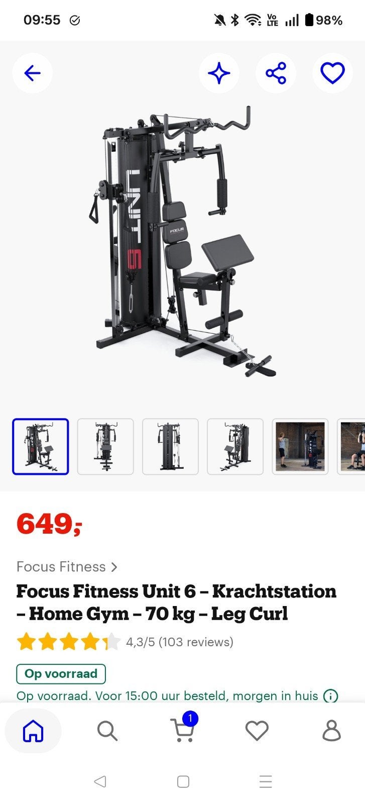 Krachtstation - Home Gym...., Ophalen of Verzenden, Gebruikt, Fitnessbank