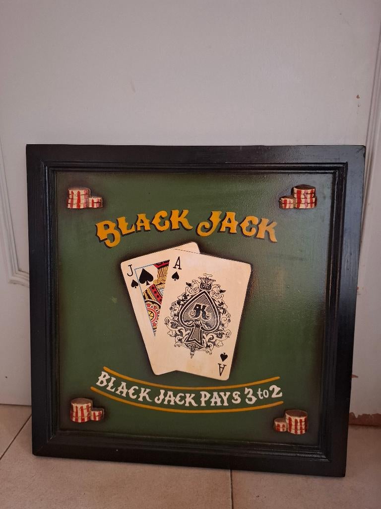 Authentiek houten pubbord Black jack, Ophalen of Verzenden