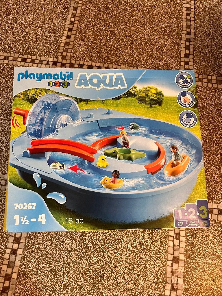 PLAYMOBIL 1.2.3 Aqua Vrolijke Waterbaan, Ophalen, Complete set, 1.2.3, Zo goed als nieuw
