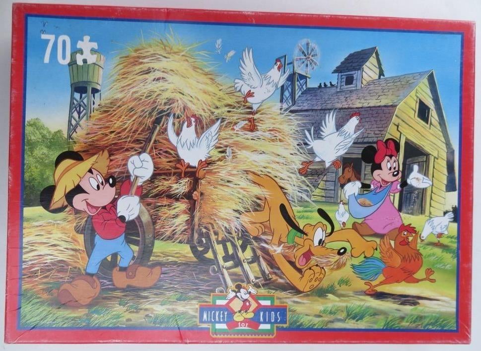 Mickey en Minnie puzzel 70 stukjes, Kinderen en Baby's, Ophalen of Verzenden, Meer dan 50 stukjes, Gebruikt, 2 tot 4 jaar