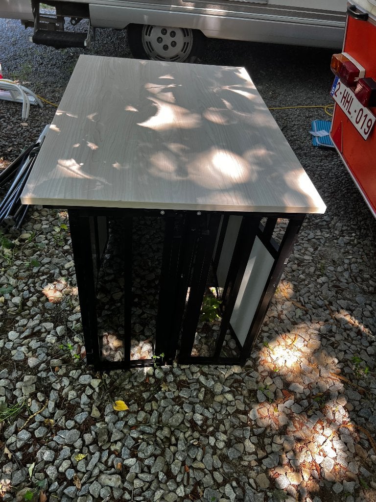 Table-Cage chien s/mesure Camping-car/caravane (Idéal Hymer), Caravanes & Camping, Enlèvement, Utilisé