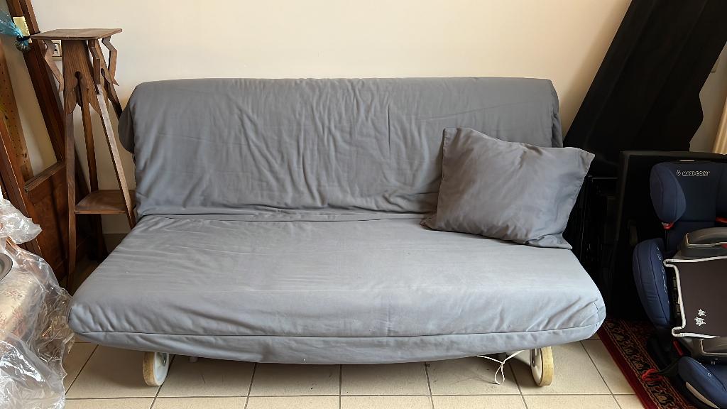 slaapbank Ikea, Huis en Inrichting, Ophalen, Gebruikt, Tweepersoons, Grijs