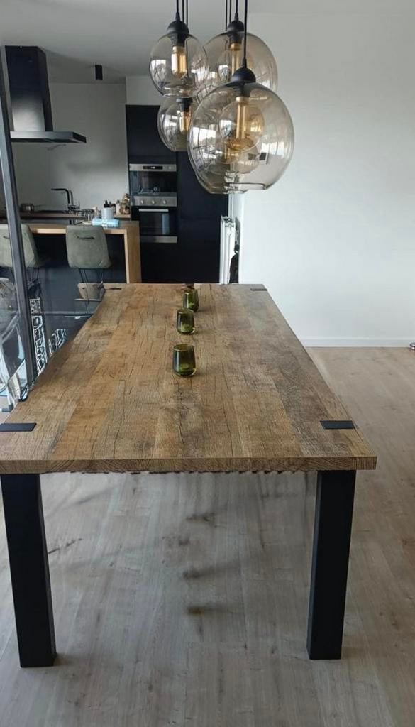 Eettafel nieuwstaat 2,2 m x 1,2 m zonder stoelen, Huis en Inrichting, Tafels | Eettafels, Ophalen, Zo goed als nieuw