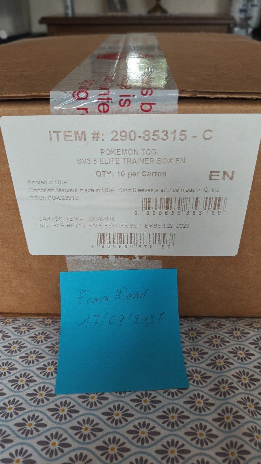 Pokémon 151 case elite trainer box first print, Enlèvement