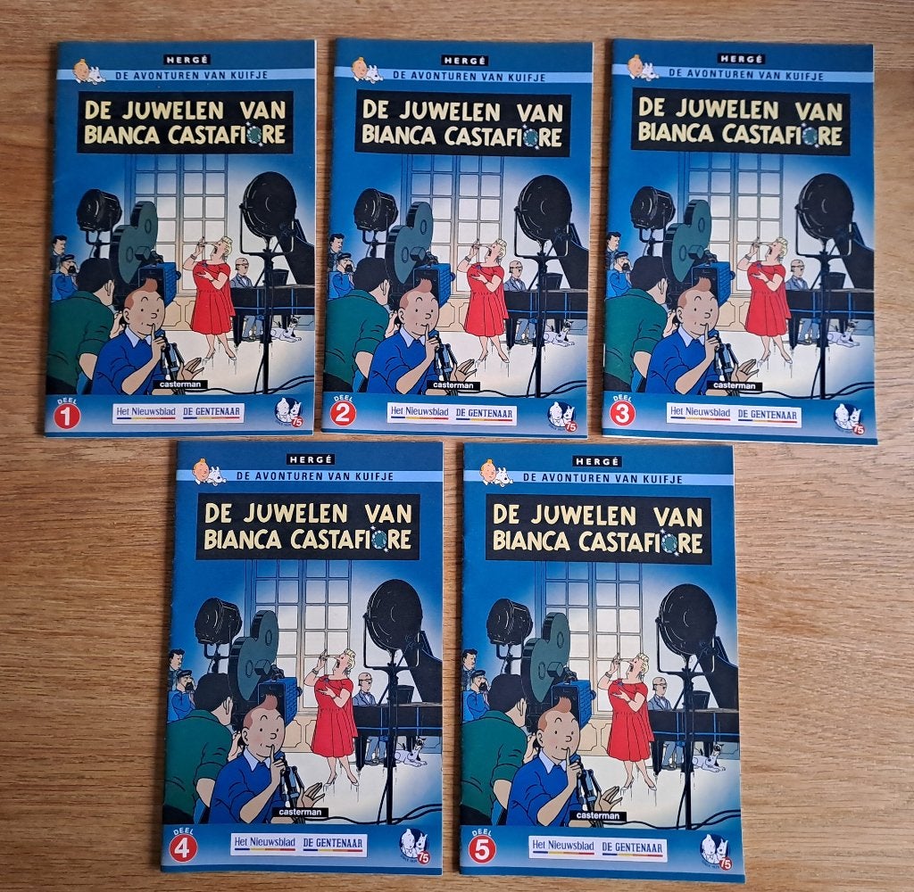 5 delen van Kuifje - De Juwelen van Bianca Castafiore, Une BD, Utilisé, Hergé (George Rémi), Enlèvement ou Envoi