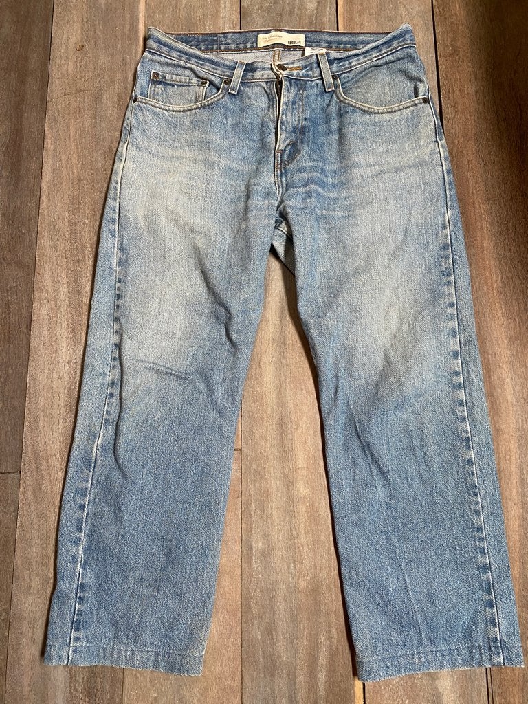 Levi Strauss Signature Jeans W32 L30 washed blauw Regular, Levi Strauss Signature, W30 - W32 (confectie 38/40), Gedragen, Verzenden