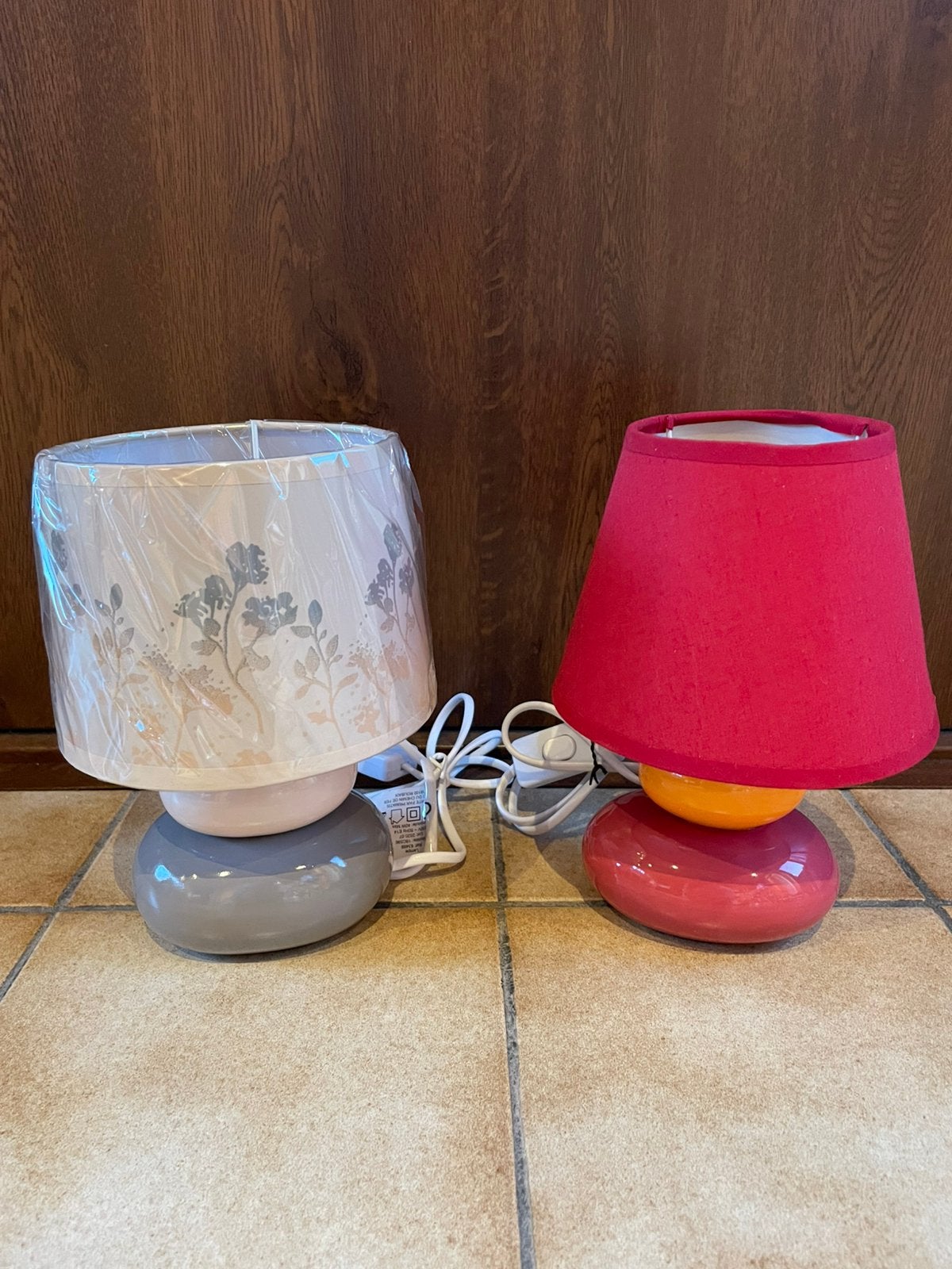 Set van 2 vintage woondecoratielampen Nieuw!!!, Vintage, E14 (klein), Ophalen of Verzenden, Schemerlamp