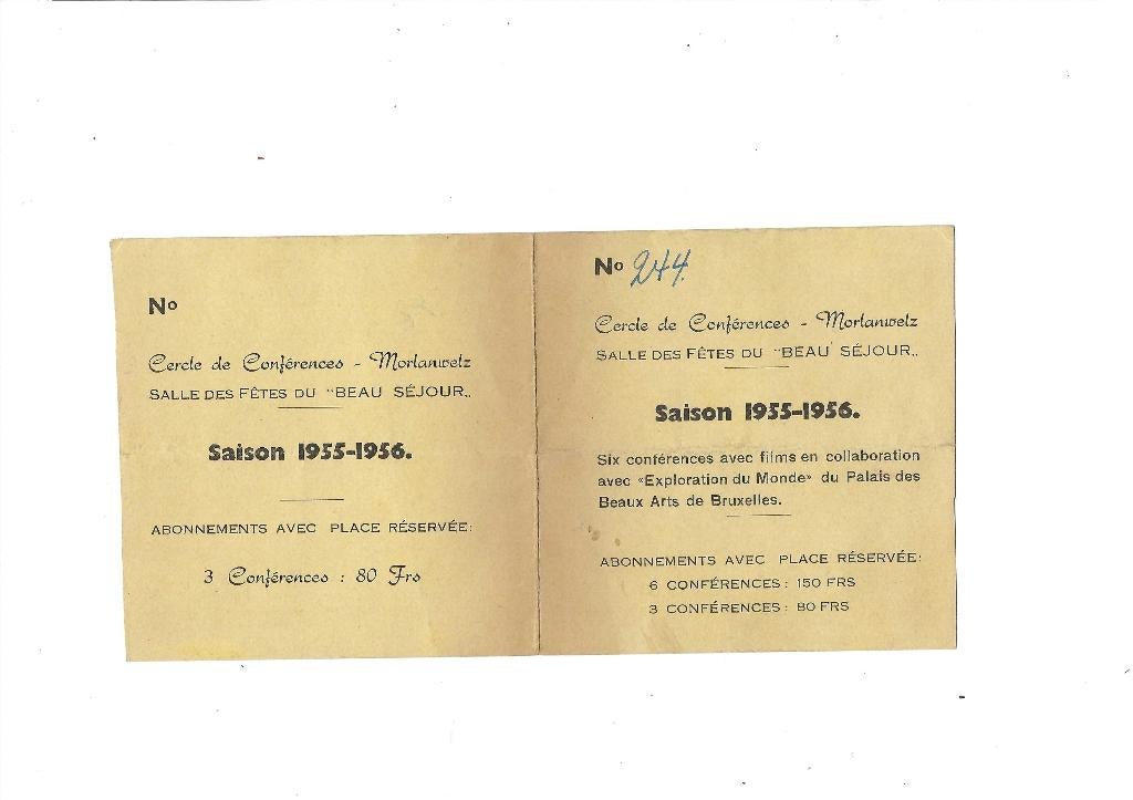 Cercle de Conférences  de Morlanwelz, Ophalen of Verzenden, Gebruikt