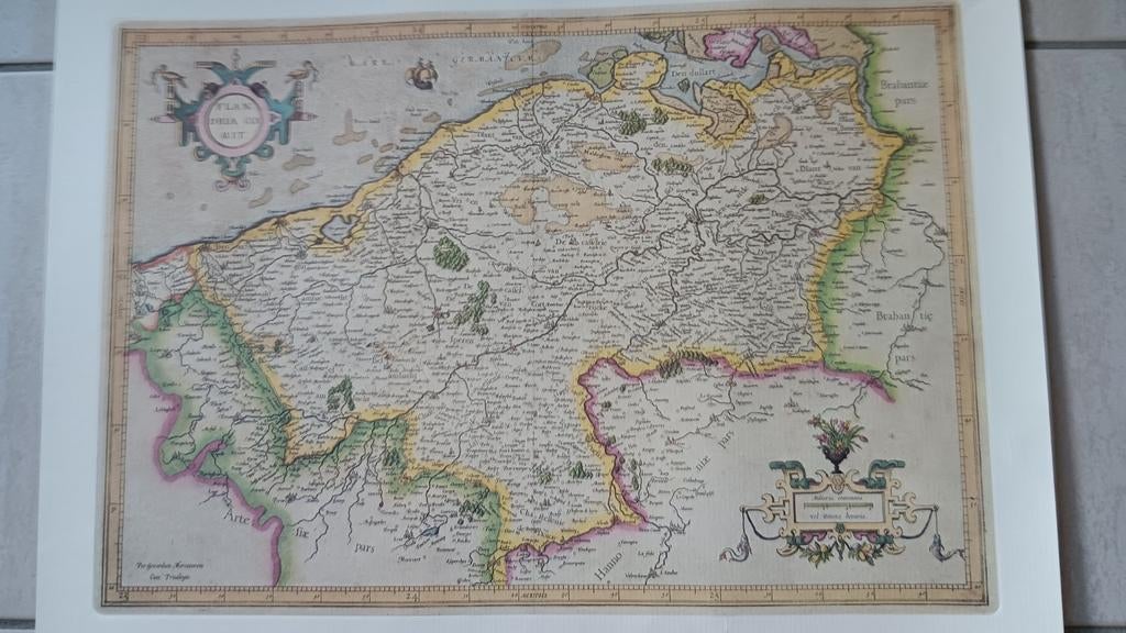 Landkaart op cleopatrapapier beperkte oplage, Ophalen, Landkaart
