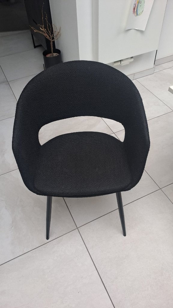 Eetkamerstoelen, Huis en Inrichting, Stoelen, Ophalen, Gebruikt, Zwart, Stof