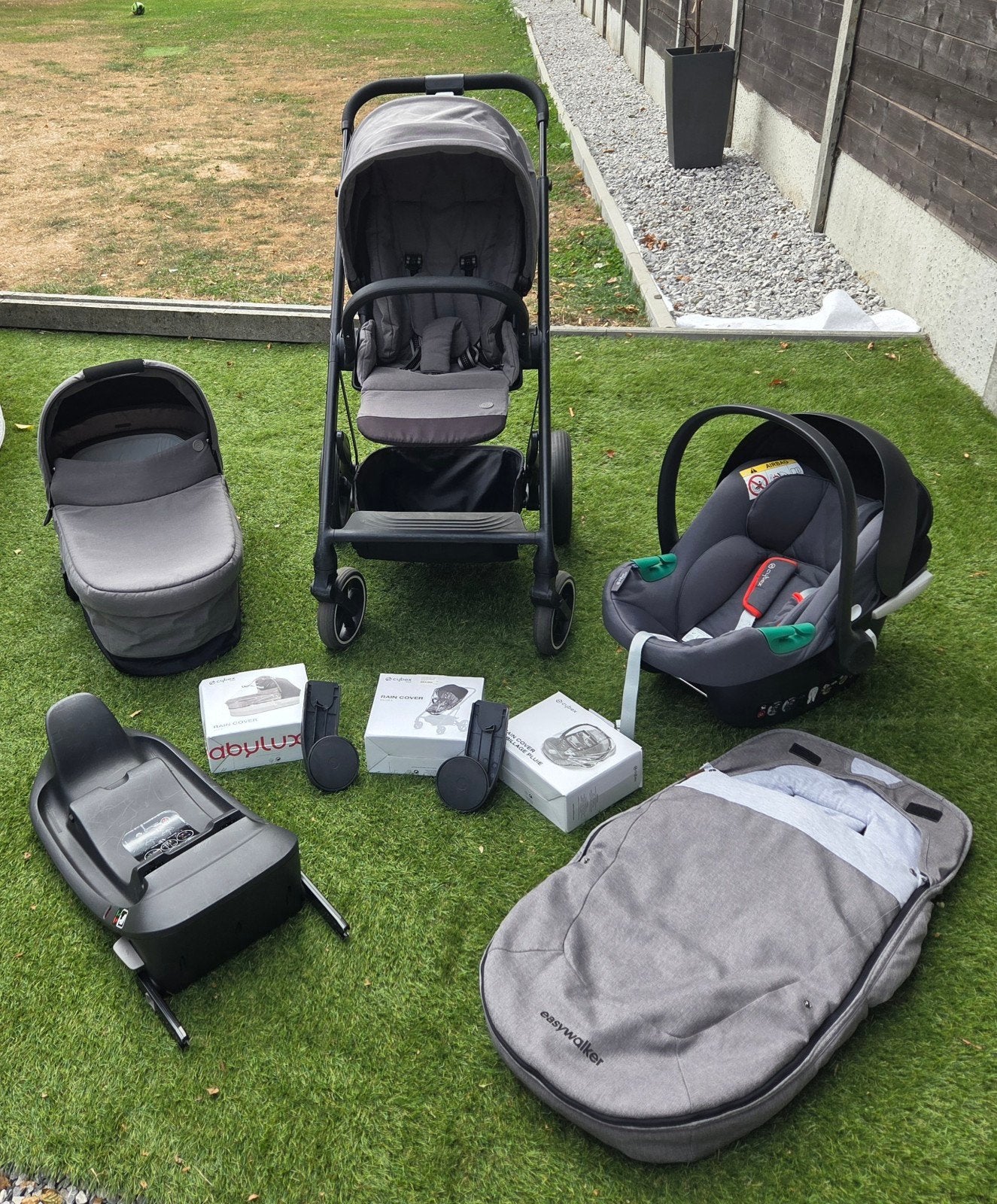 poussette trio "Balio S Luxe" gris COMPLÈTE!, Enlèvement, Poussette