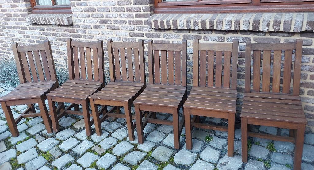 6 teak stoelen royal arrow, Tuin en Terras, Ophalen, Gebruikt, Teakhout