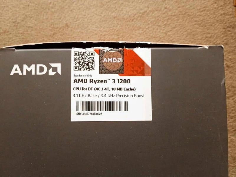 .CPU amd Ryzen 3 1200 Socket AM4 + Ventirad, 4-core, Comme neuf, 3 à 4 Ghz, AMD Ryzen 3
