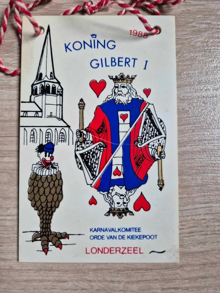 Carnaval medaille Londerzeel Koning Gilbert I 1988, Ophalen of Verzenden
