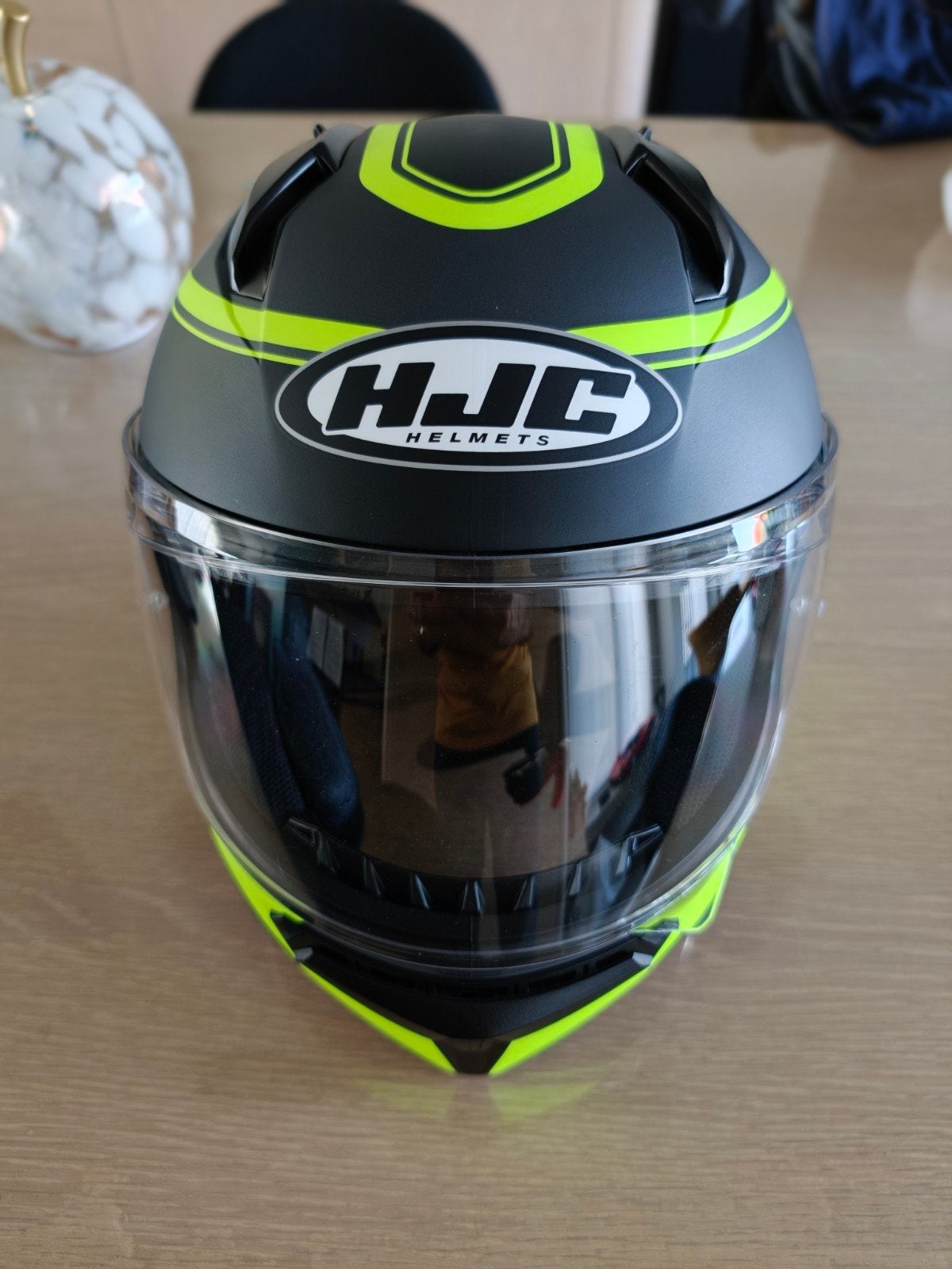 HJC C10 Elie zwart/fluo geel helm maat S, Motoren, Ophalen of Verzenden, S, Integraalhelm, HJC