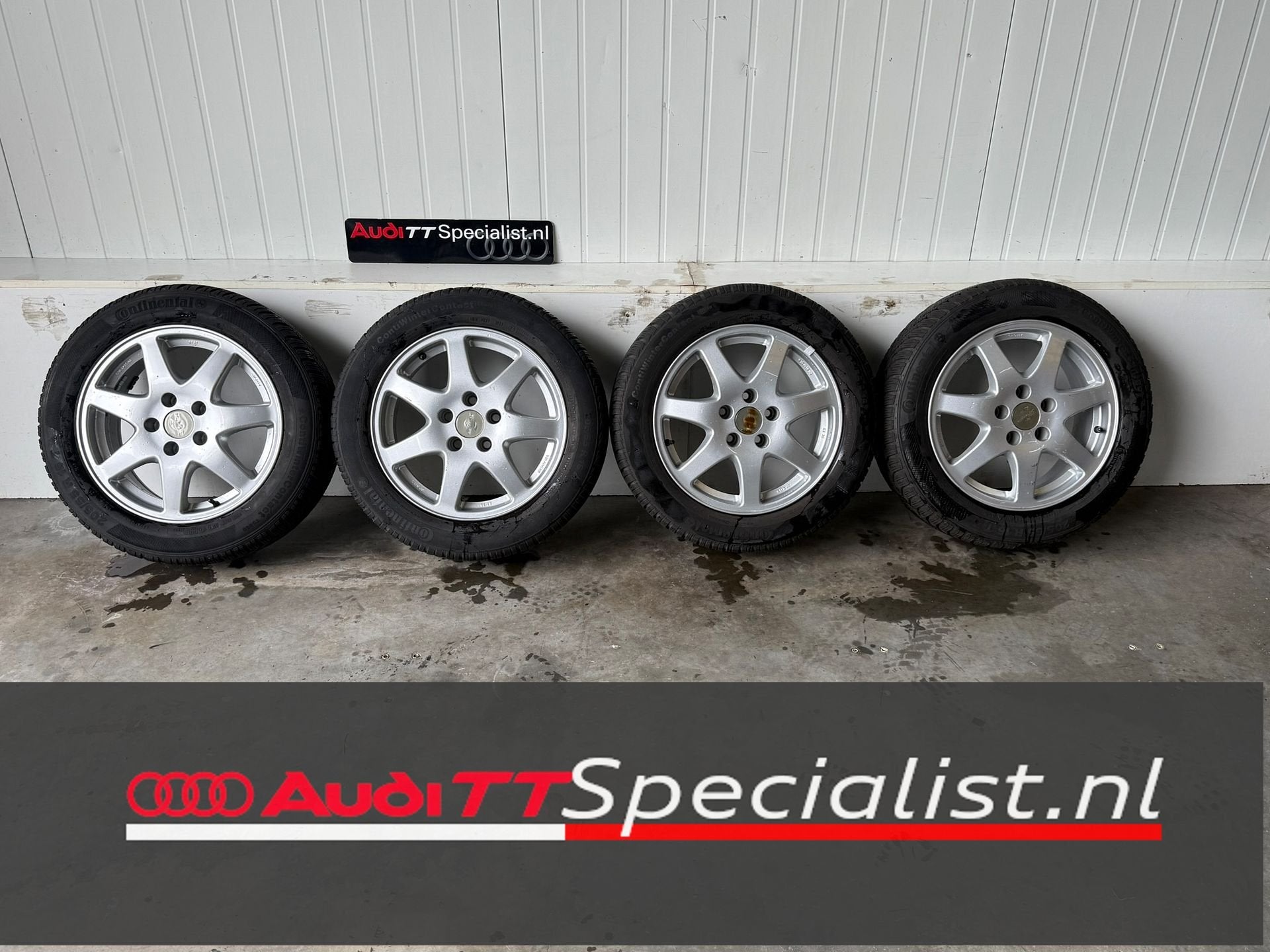 Winterbandenset 16 inch op velgen Audi A4 5x112, Auto-onderdelen, Ophalen, Gebruikt, -, Banden en Velgen