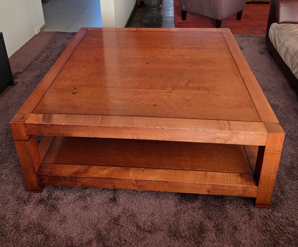 Mooie grote kerselarenhouten salontafel, Ophalen, Gebruikt, Vierkant, Landelijk