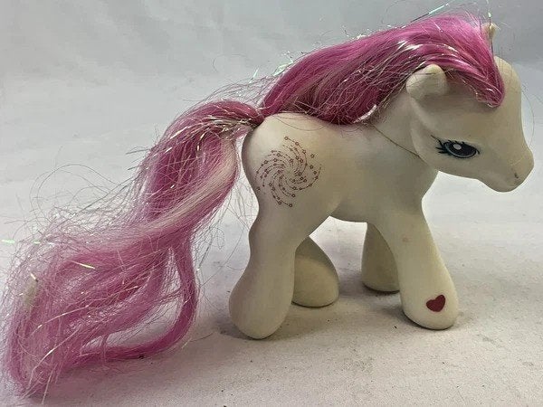 My Little Pony G3 Star Swirl 2003 Wit Roze Manen Glitter MLP, Verzenden, Zo goed als nieuw