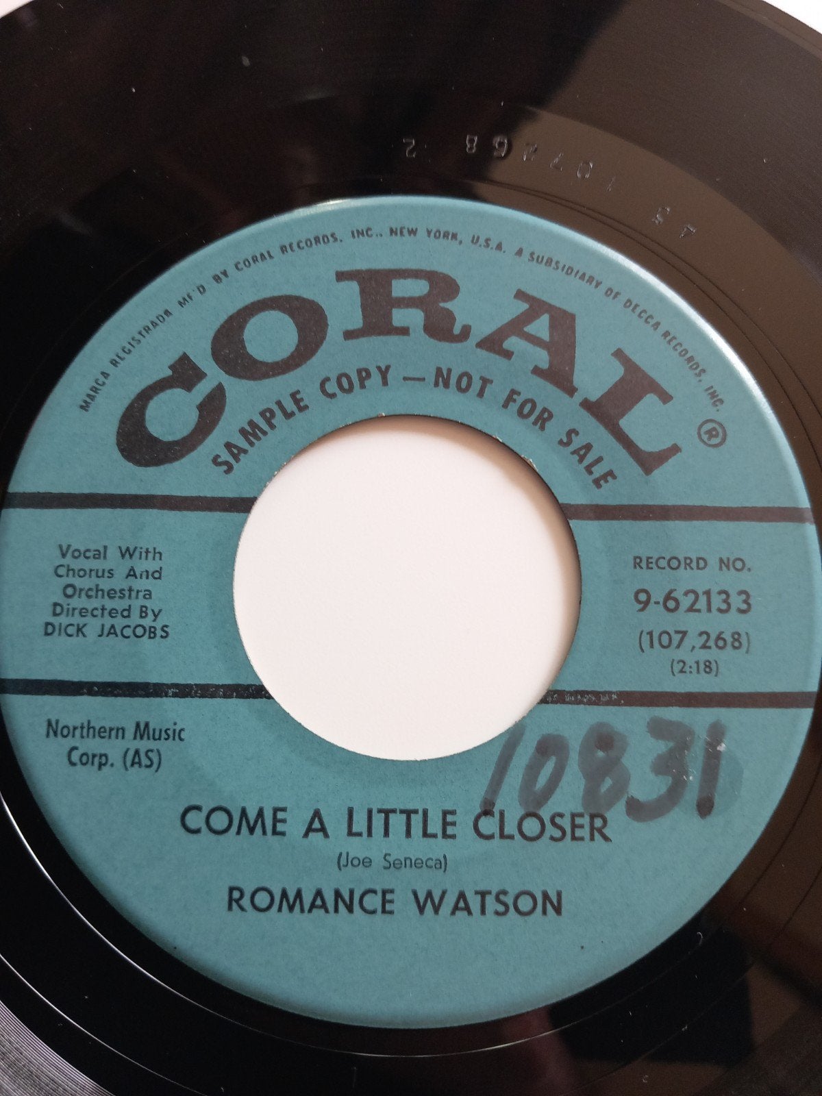 ROMANCE WATSON. ROCK- ROCK A BILLY.  USA 45T, Envoi