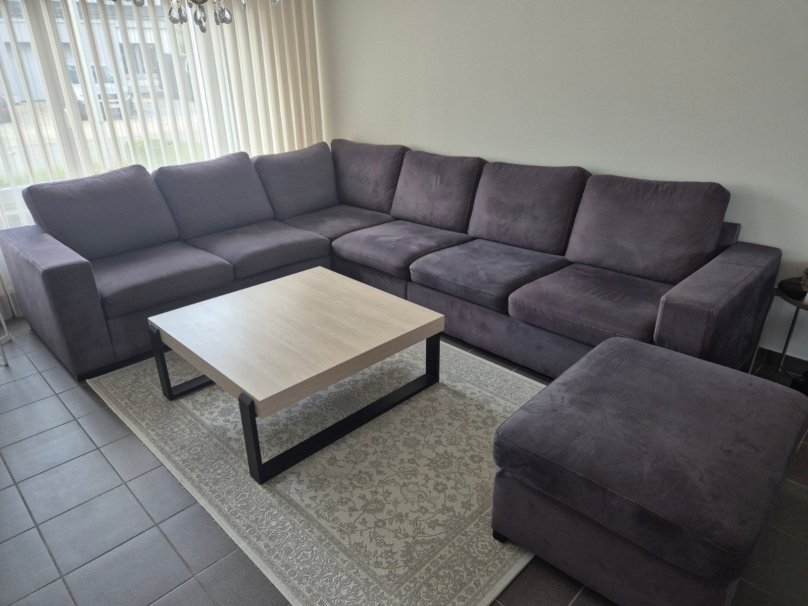 Bank met salontafel, Ophalen, Gebruikt, Stof