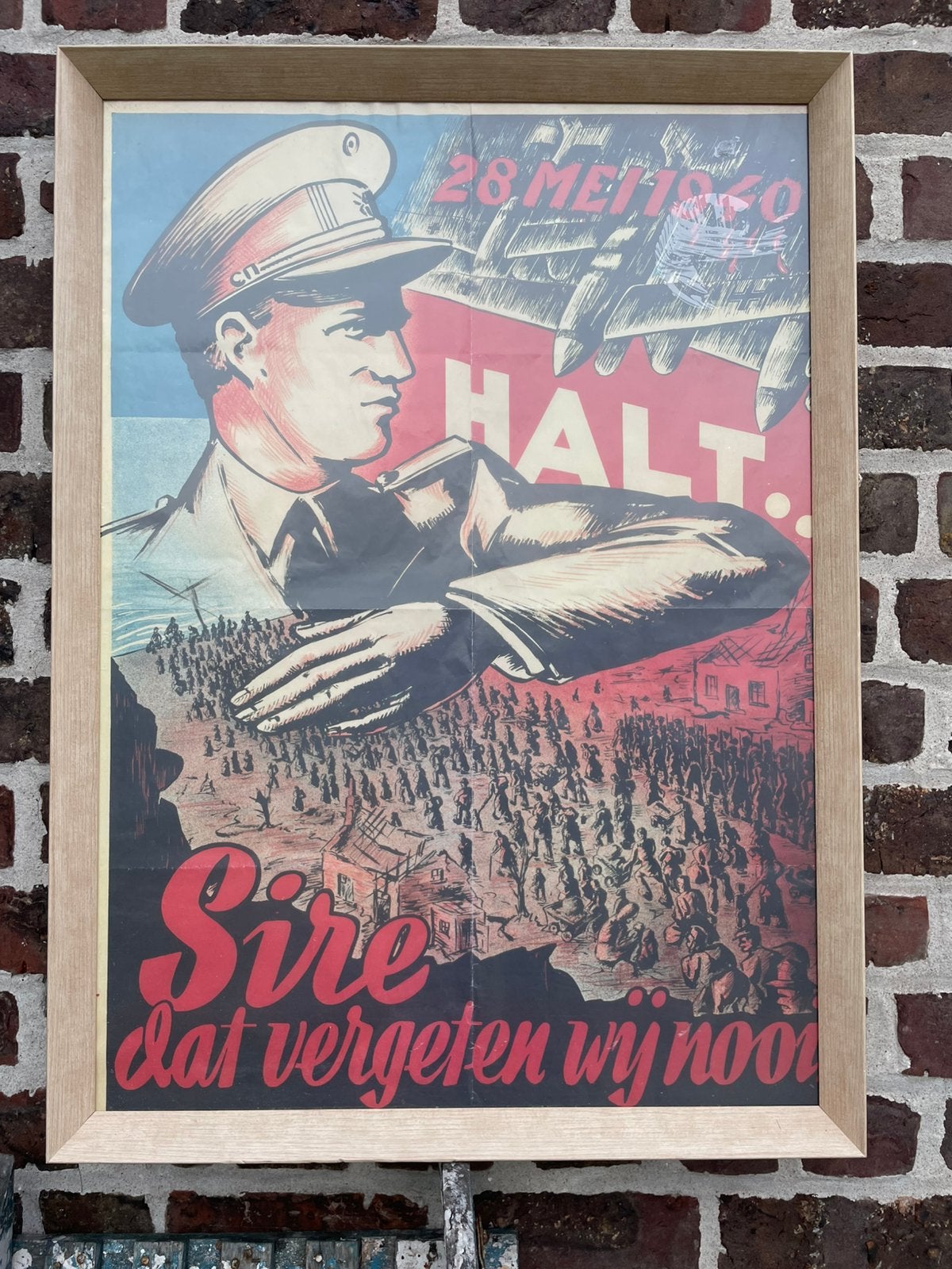 Propaganda Poster 1940 “Sire dat vergeten wij nooit”, Verzamelen, Ophalen of Verzenden, Overige soorten, Foto of Poster