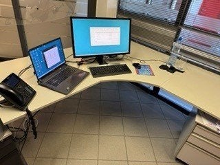 L-bureau, Huis en Inrichting, Ophalen, Gebruikt, Spaanplaat of MDF, Hoekbureau