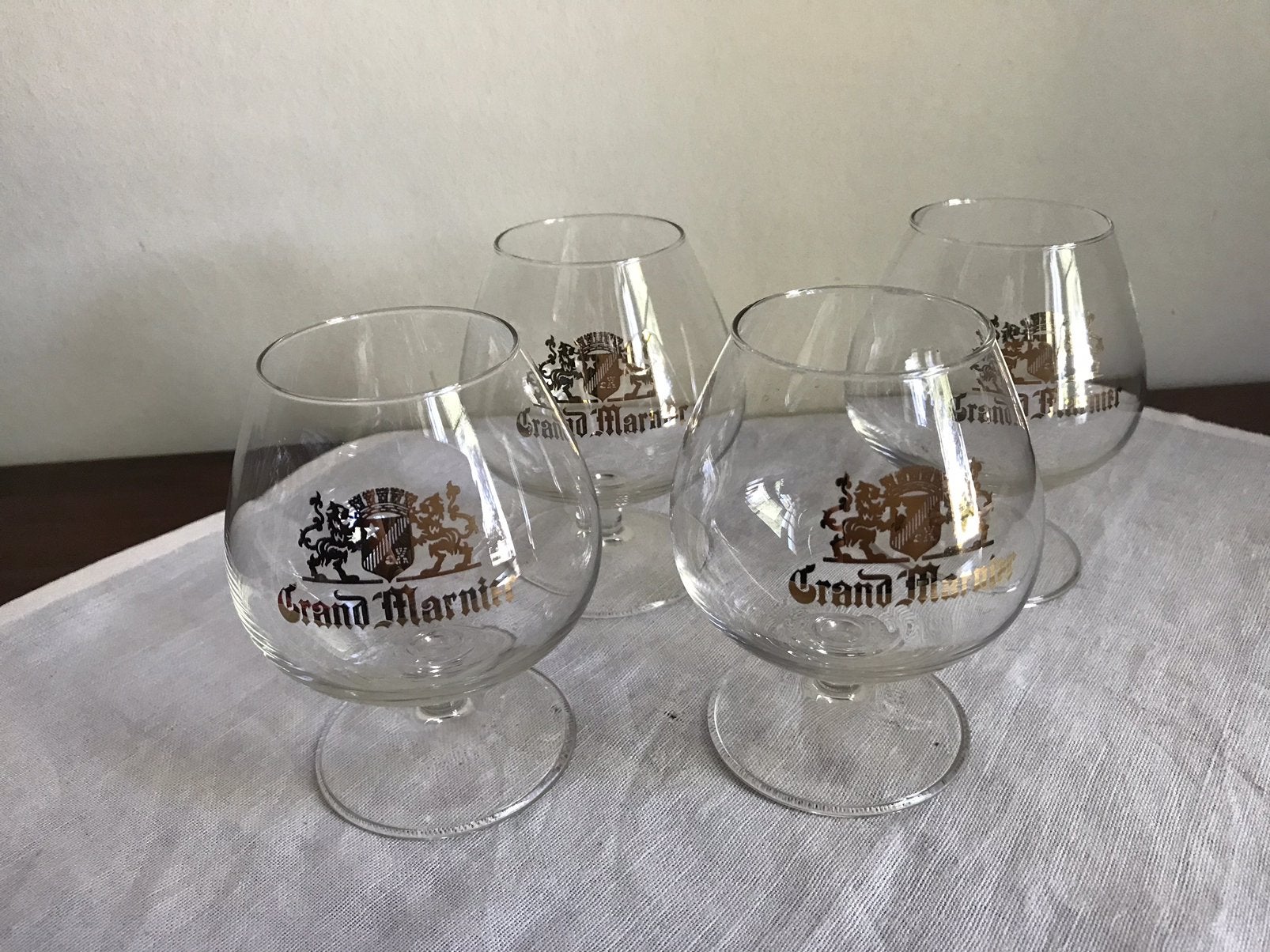 Vier kleine likeurglazen Grand Marnier, Ophalen of Verzenden, Zo goed als nieuw