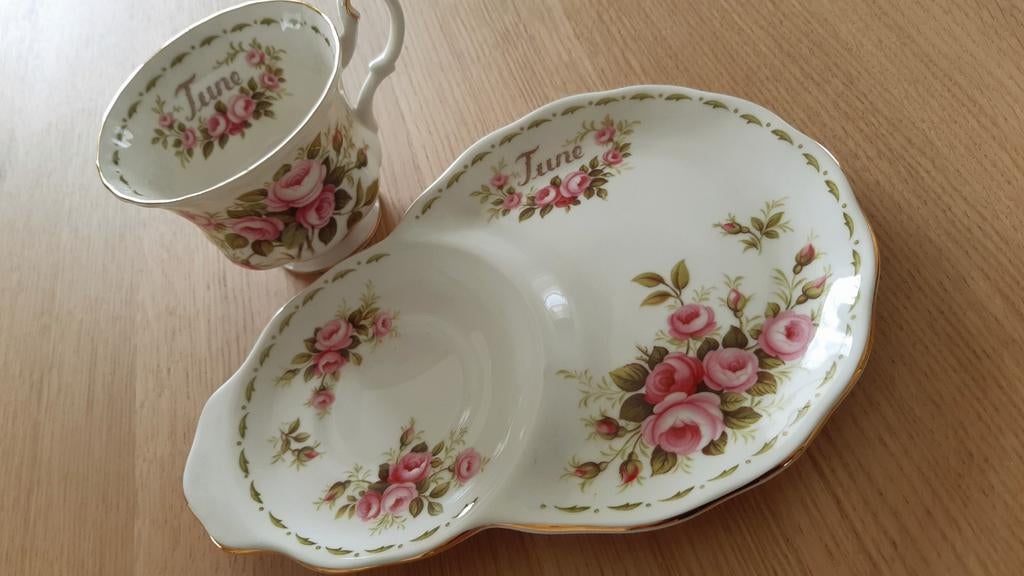 1 setje van royal albert Juni   in mooie staat, Antiquités & Art, Antiquités | Services (vaisselle) pièces, Enlèvement ou Envoi