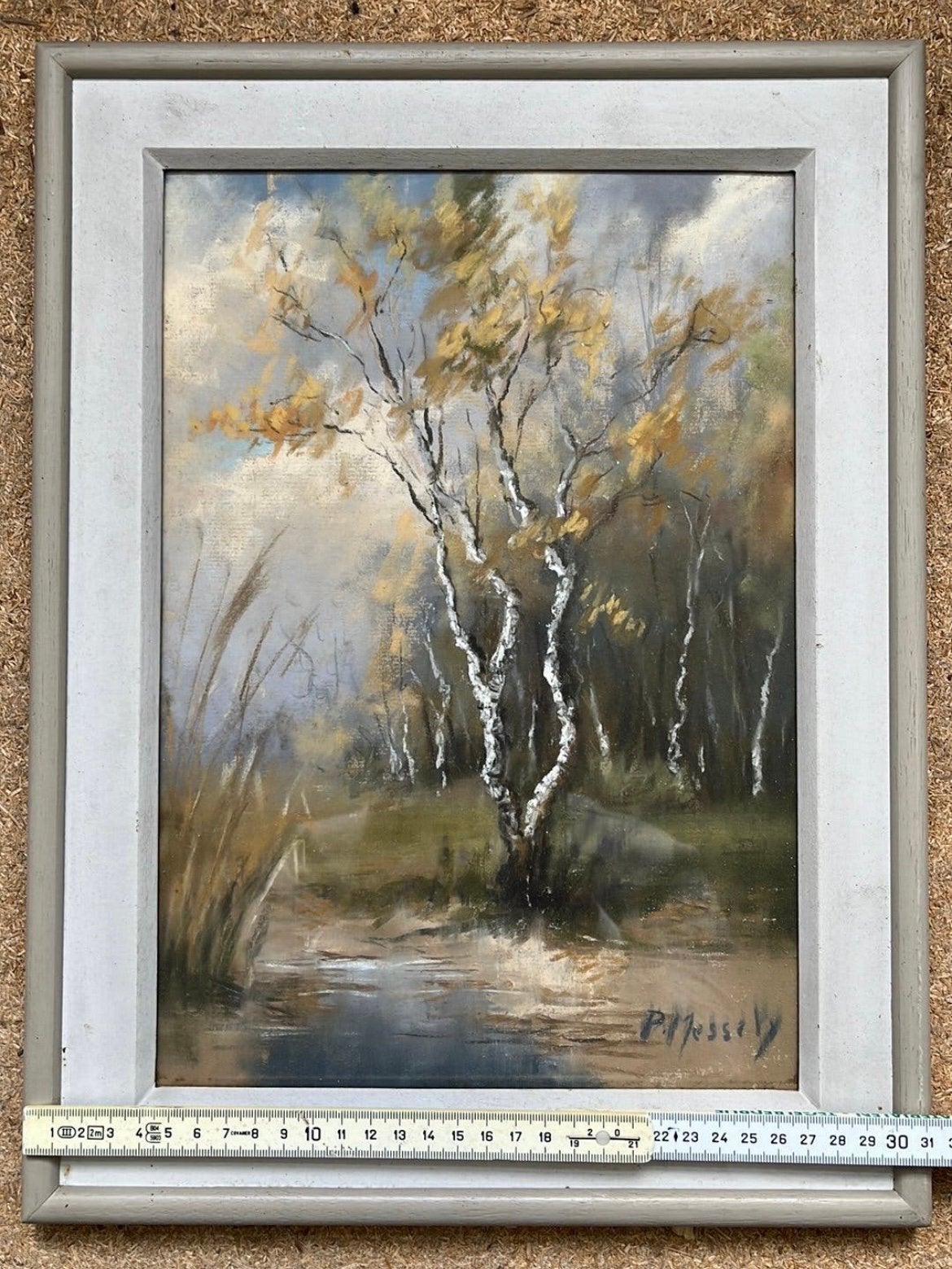 Peinture, Antiquités & Art, Panneau, Paysage, Enlèvement, Encadré
