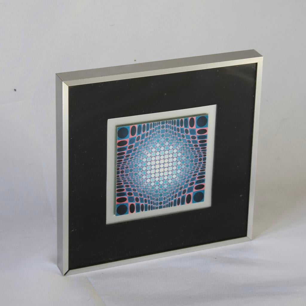 Vintage Victor Vasarely Op-Art – Design op glas, Enlèvement ou Envoi