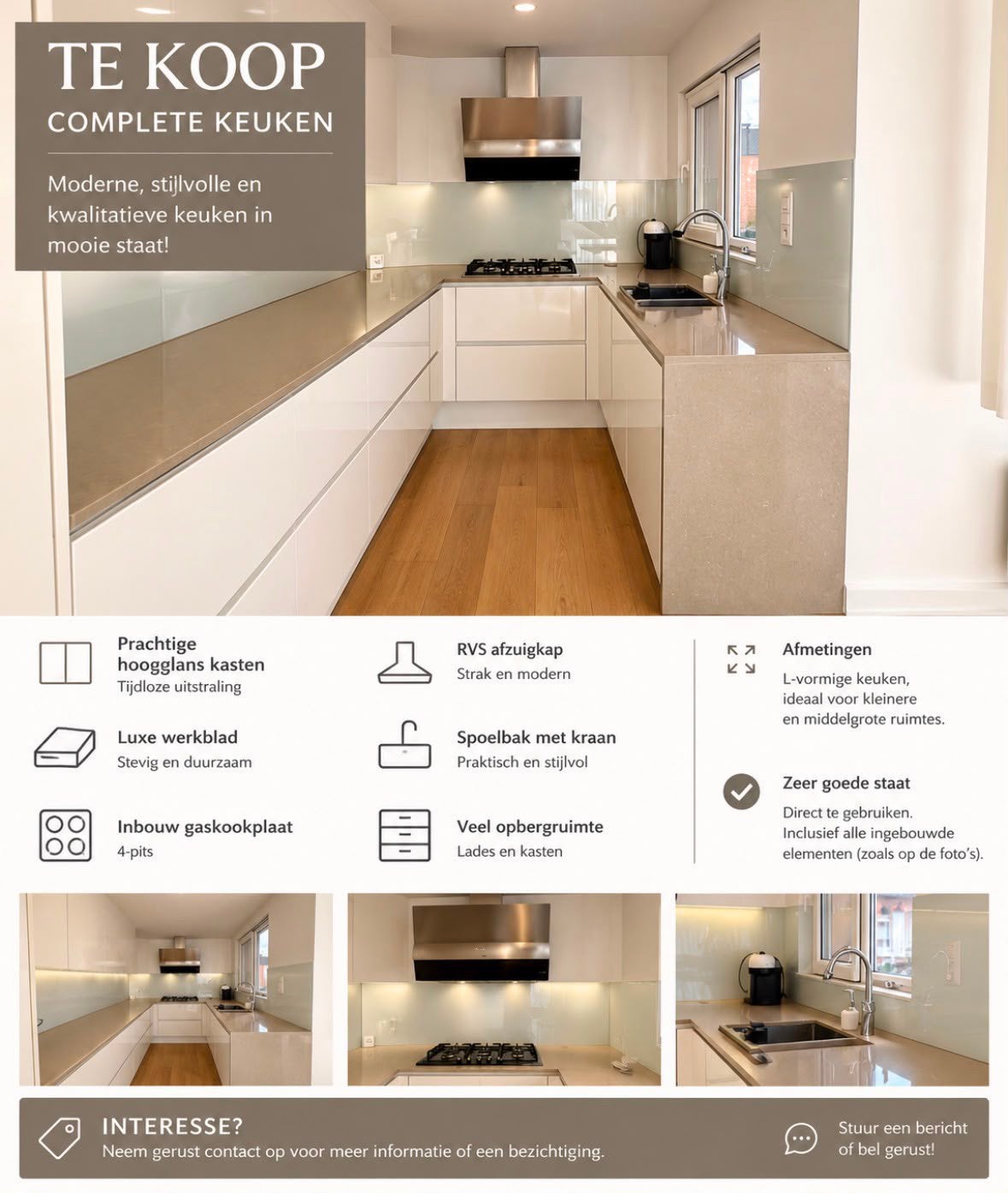 Moderne complete keuken te koop, Ophalen, Zo goed als nieuw