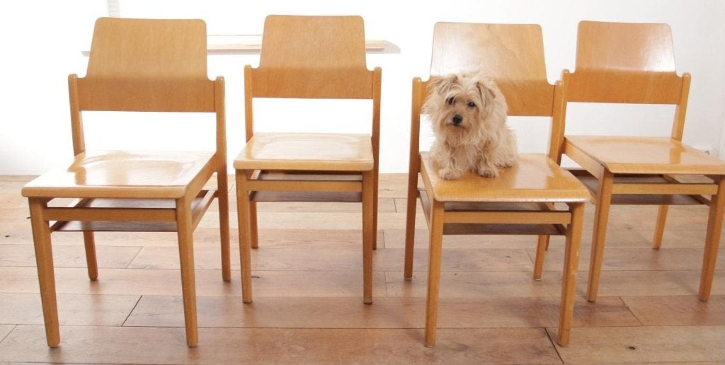 Vintage Design houten stoelen met plaats voor je tijdschrift, Antiek en Kunst, Ophalen