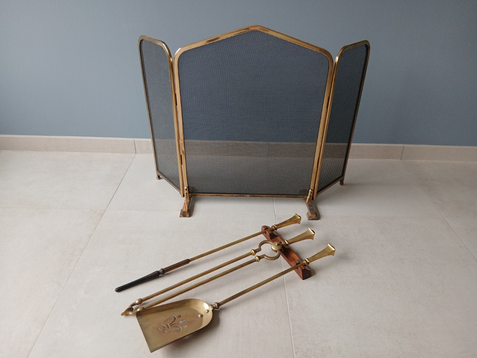 Antiek haardset messing, Ophalen