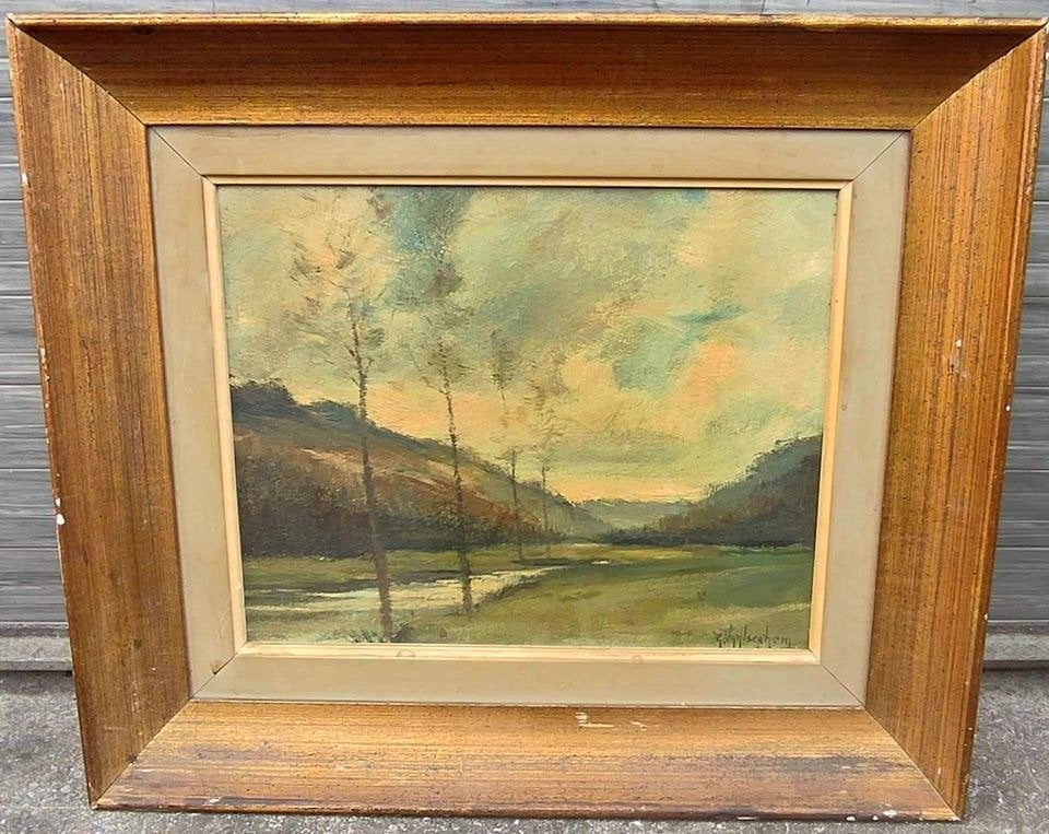Huile sur panneau mars en Ardenne signe, Antiquités & Art, Art | Peinture | Classique, Panneau, Enlèvement ou Envoi