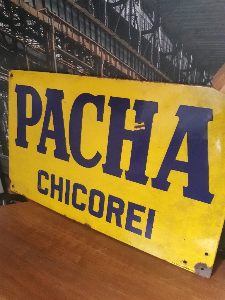 Emaille reclamebord Pacha, Collections, Enlèvement ou Envoi, Panneau publicitaire