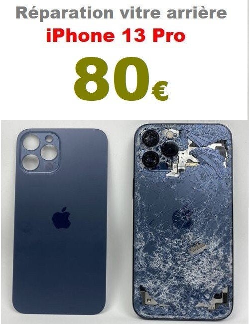 Remplacement vitre arrière iPhone 13 Pro pas cher Bruxelles, Enlèvement, Apple