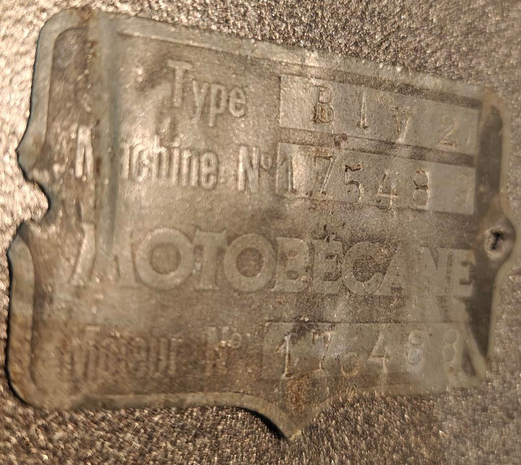 Motobecane B1V2 type plaatje chassis 175489, Ophalen of Verzenden