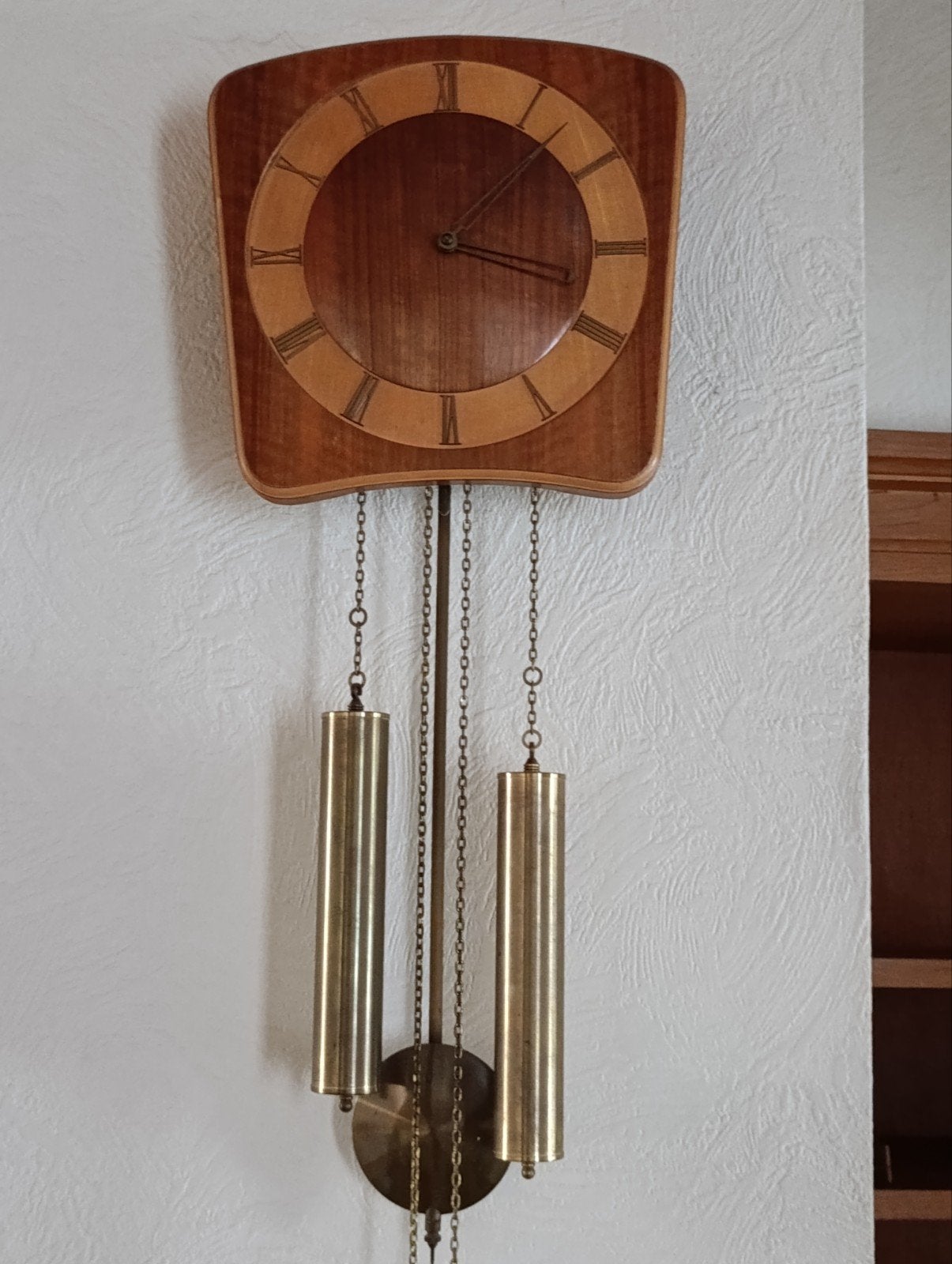 Vintage wand klok met gewichten, Huis en Inrichting, Woonaccessoires | Klokken, Vintage, Ophalen, Met gewichten