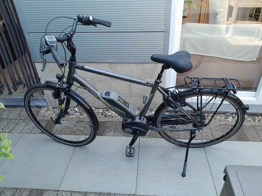 Electrische Herenfiets, Velgrem, Versnellingen, Zo goed als nieuw, 53 tot 57 cm