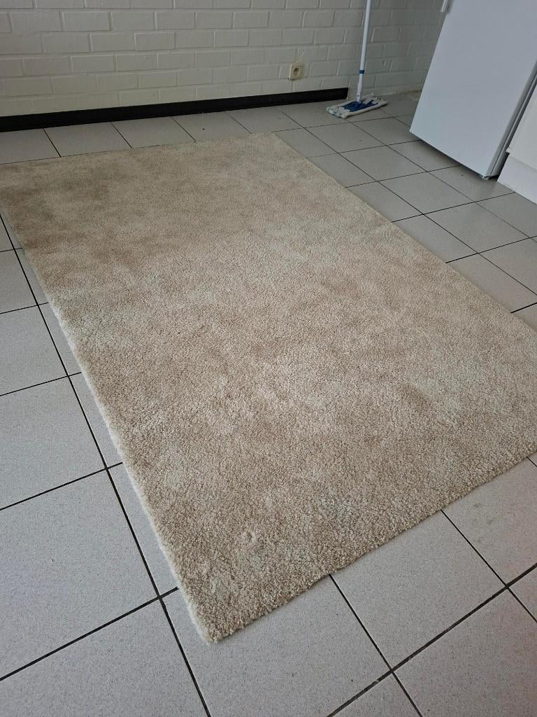 Vloerkleed - Tapijt laagpolig Ikea, Ophalen, Gebruikt, 100 tot 150 cm, Crème