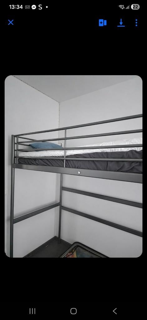 Hoogslaper grijs met bureau, Huis en Inrichting, Slaapkamer | Stapelbedden en Hoogslapers, Ophalen, Hoogslaper