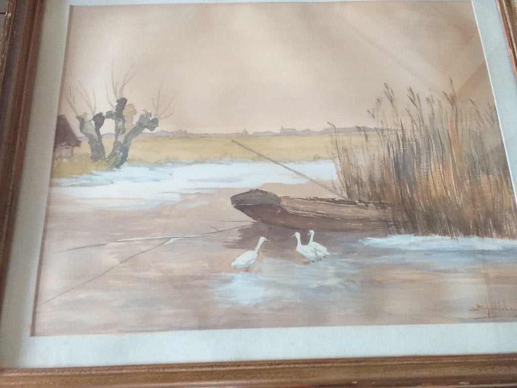 aquarel, Antiek en Kunst, Ophalen, Aquarel