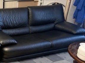 Zwart Lederen Salon, Ophalen, Zo goed als nieuw