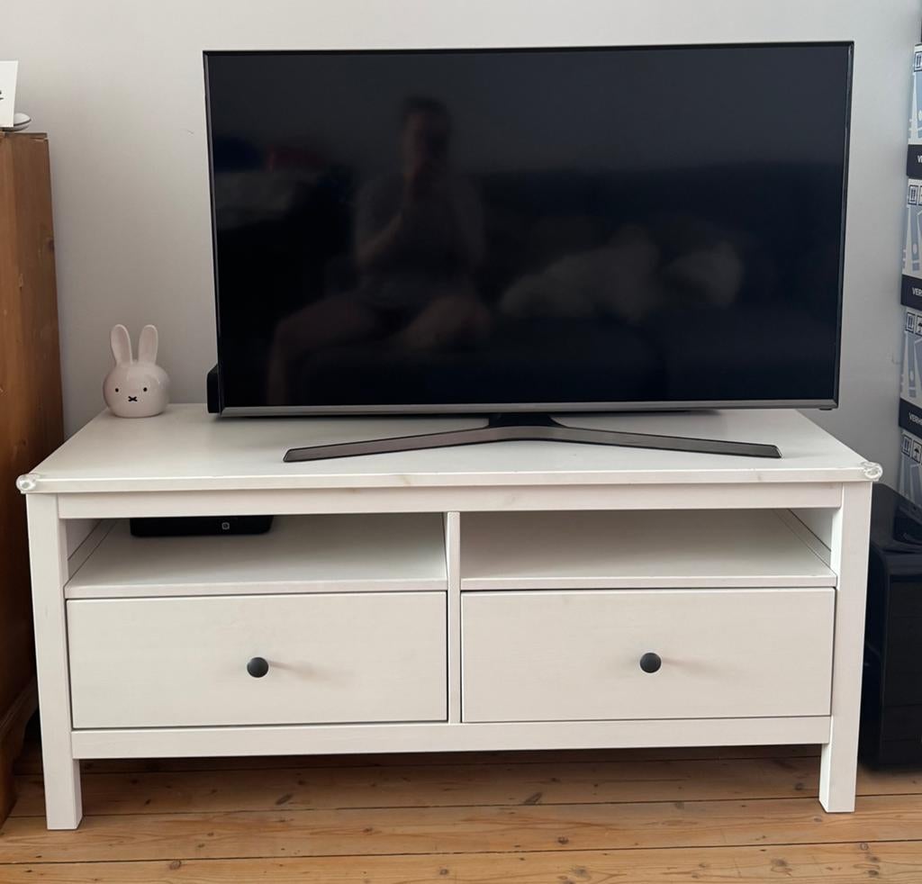 Wit houten tv-meubel, Huis en Inrichting, Ophalen, Gebruikt, 100 tot 150 cm, Minder dan 100 cm